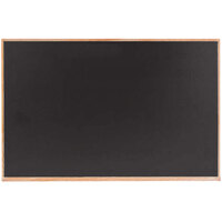 Aarco OC2436B 24" x 36" Black Solid Oak Wood Frame Slate Composition Chalkboard