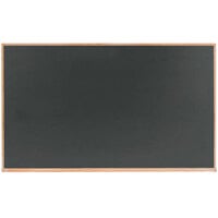 Aarco OS3660S 36 inch x 60 inch Slate Gray Solid Oak Wood Frame Composition Chalkboard