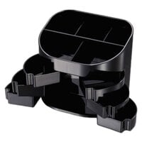 Officemate 22822 6 1/2 inch x 4 3/4 inch x 5 3/4 inch Black 11 Section Plastic Supply Desk Organizer
