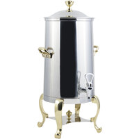 Bon Chef 49003-E Roman 3 Gallon Insulated Stainless Steel Electric Coffee Chafer Urn with Brass Trim
