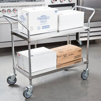 Regency Stainless Steel Two Shelf Utility Cart - 36 inch x 18 inch x 36 inch