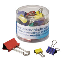 Officemate 31026 Assorted Color Mini, Small, and Medium Binder Clips - 30/Pack