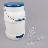 Choice 5 Gallon Polypropylene Ice Tote Kit with 12 oz. Scoop, Scoop Holder, Lid, and Mounting Bracket