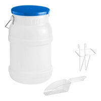 Choice 5 Gallon Polypropylene Ice Tote Kit with 12 oz. Scoop, Scoop Holder, Lid, and Mounting Bracket