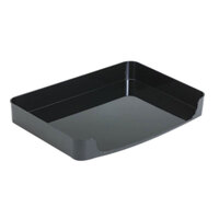 Officemate 22202 2200 Series 13 5/8 inch x 10 1/4 inch x 2 inch Black 1 Section Side Load Plastic Desk Tray Organizer