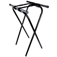 Lancaster Table & Seating 19 inch x 16 1/2 inch x 31 inch Folding Black Metal Double Bar Tray Stand