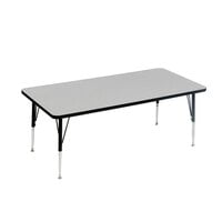 Correll EconoLine 24 inch x 48 inch Gray Adjustable Height Activity Table