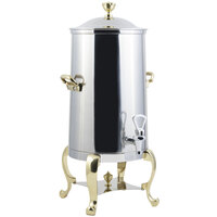 Bon Chef 49005 Roman 3 Gallon Insulated Stainless Steel Coffee Chafer Urn with Brass Trim
