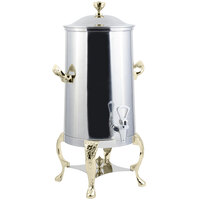 Bon Chef 47005-1 Renaissance 5 Gallon Insulated Stainless Steel Coffee Chafer Urn with Brass Trim