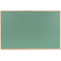 Aarco OS2436G 24 inch x 36 inch Green Solid Oak Wood Frame Composition Chalkboard