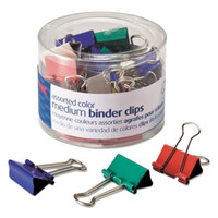 Officemate 31029 5/8 inch Capacity Assorted Color Medium Binder Clips - 24/Pack