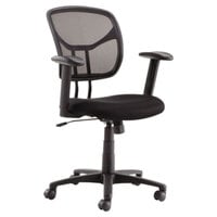 OIF MT4818 Black Mesh Swivel / Tilt Task Chair with Arms