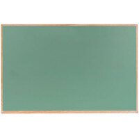 Aarco OS4860G 48 inch x 60 inch Green Solid Oak Wood Frame Composition Chalkboard