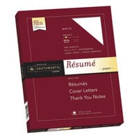 Southworth R14CF 8 1/2 inch x 11 inch White Pack of 100% Cotton 24# Resume Paper - 100 Sheets