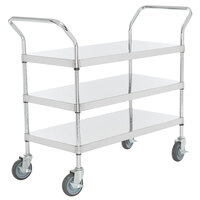 Regency Stainless Steel Three Shelf Utility Cart - 36 inch x 18 inch x 37 inch