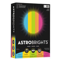 Astrobrights 99608 8 1/2 inch x 11 inch Assorted Bright Color Ream of 24# Color Paper - 500 Sheets