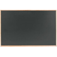 Aarco OS2436S 24 inch x 36 inch Slate Gray Solid Oak Wood Frame Composition Chalkboard