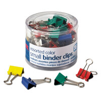 Officemate 31028 3/8 inch Capacity Assorted Color Small Binder Clips - 40/Pack