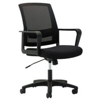 OIF MS4217 Black Mesh Mid-Back Chair with Arms