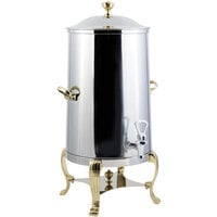 Bon Chef 40003-1-E Aurora 3 Gallon Insulated Stainless Steel Electric Coffee Chafer Urn with Brass Trim