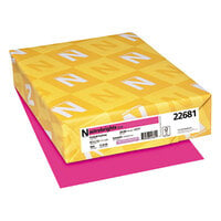 Astrobrights 22681 8 1/2" x 11" Fireball Fuchsia Ream of 24# Color Paper - 500 Sheets