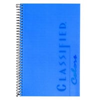 TOPS 73506 Classified Colors 5 1/2 inch x 8 1/2 inch Narrow Ruled White Wirebound Notebook with Indigo Cover   - 24/Case