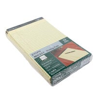 TOPS 63580 Docket 8 1/2 inch x 14 inch Wide Ruled Canary Perforated Writing Tablet - 12/Pack