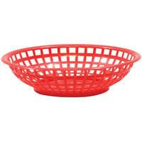 Tablecraft 1075R 8 inch x 2 inch Red Round Serving Plastic Basket - 12/Pack