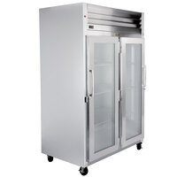 Traulsen G21011 2 Section Glass Door Reach In Refrigerator - Right / Left Hinged Doors