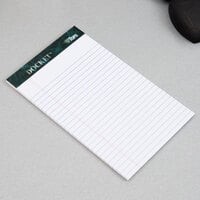 TOPS 63360 Docket 5 inch x 8 inch Narrow Ruled White Perforated Writing Tablet - 12/Pack