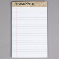 TOPS 74005 Second Nature 5 inch x 8 inch Narrow Ruled White Perforated Legal Pad - 12/Pack