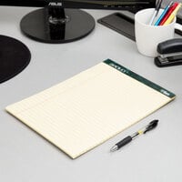 TOPS 63400 Docket 8 1/2 inch x 11 3/4 inch Wide Ruled Canary Perforated Writing Tablet - 12/Pack