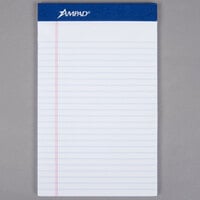 Ampad 20-304 5" x 8" College Ruled White Perforated Writing Pad - 12/Pack