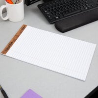 TOPS 7573 8 1/2 inch x 14 inch Wide Ruled White Perforated Legal Pad - 12/Pack