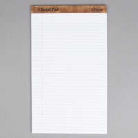 TOPS 7573 8 1/2 inch x 14 inch Wide Ruled White Perforated Legal Pad - 12/Pack