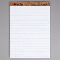 TOPS 7533 8 1/2" x 11 3/4" Wide Ruled White Perforated Legal Pad - 12/Pack