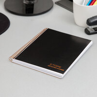 TOPS 63828 JEN Action 6 3/4 inch x 8 1/2 inch Wirebound Planner with Black Gloss Cover