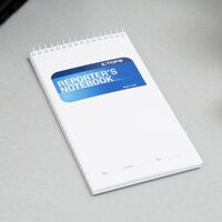 TOPS 8030 4 inch x 8 inch Wide Ruled White Wirebound Reporter's Notebook - 12/Pack