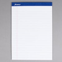 Ampad 20-320 8 1/2 inch x 11 3/4 inch Wide Ruled White Perforated Writing Pad - 12/Pack