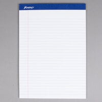 Ampad 20-320 8 1/2" x 11 3/4" Wide Ruled White Perforated Writing Pad - 12/Pack