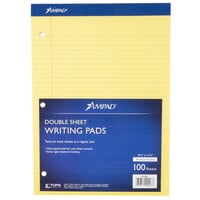 Ampad 20-223 8 1/2" x 11 3/4" Medium Ruled Canary 3-Hole Punched Writing Pad - 6/Pack