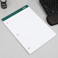 TOPS 63437 Double Docket 8 1/2 inch x 11 3/4 inch Wide Ruled White 3-Hole Punched Writing Tablet - 6/Pack