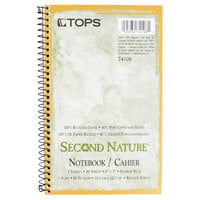 TOPS 74108 Second Nature 5 inch x 8 inch Narrow Ruled White Perforated Wirebound Notebook with Green Cover - 48/Case