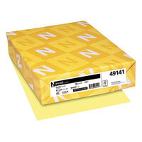 Neenah 49141 Exact 8 1/2 inch x 11 inch Canary Smooth 90# Index Paper Cardstock - 250 Sheets