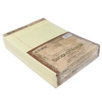 TOPS 74890 Second Nature 8 1/2 inch x 11 3/4 inch Wide Ruled Canary Perforated Legal Pad - 12/Pack