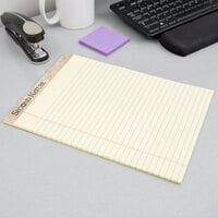 TOPS 74890 Second Nature 8 1/2 inch x 11 3/4 inch Wide Ruled Canary Perforated Legal Pad - 12/Pack