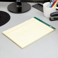 TOPS 63376 Double Docket 8 1/2 inch x 11 3/4 inch Narrow Ruled Canary Perforated Writing Tablet - 6/Pack