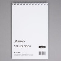 Ampad 25-472 6" x 9" Gregg Ruled White Wirebound Steno Pad - 12/Pack