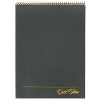Ampad 20-813 Gold Fibre 8 1/2" x 11 3/4" Wide Ruled Perforated Wirebound Planner Pad with Brown Cover