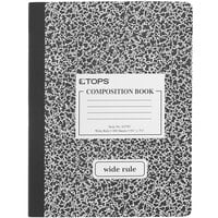 TOPS 63795 7 1/2 inch x 9 3/4 inch Wide Ruled Composition Book with Black Cover - 12/Pack